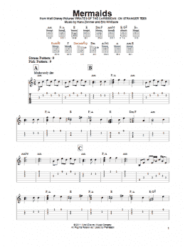 page one of Mermaids (Easy Guitar Tab)