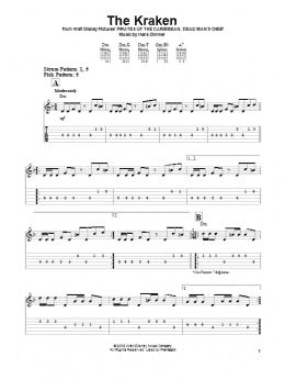 page one of The Kraken (Easy Guitar Tab)