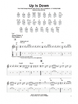 page one of Up Is Down (from Pirates Of The Caribbean: At World's End) (Easy Guitar Tab)