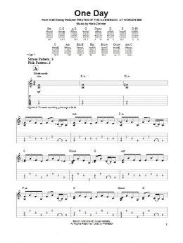 page one of One Day (from Pirates Of The Caribbean: At World's End) (Easy Guitar Tab)
