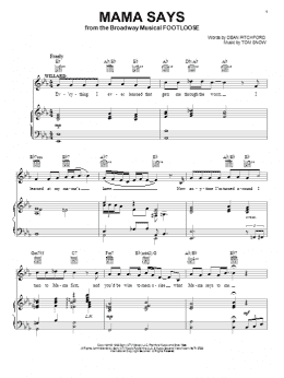 page one of Mama Says (Piano, Vocal & Guitar Chords (Right-Hand Melody))
