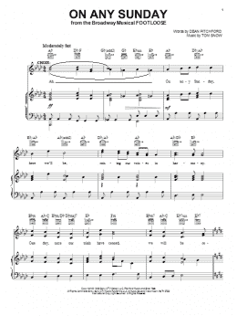 page one of On Any Sunday (Piano, Vocal & Guitar Chords (Right-Hand Melody))