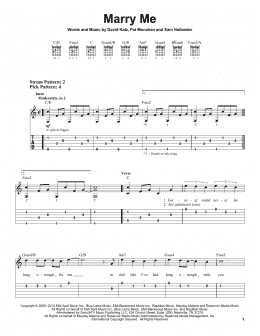 page one of Marry Me (Easy Guitar Tab)