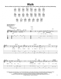 page one of Walk (Easy Guitar Tab)