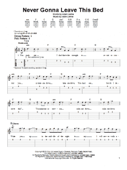 page one of Never Gonna Leave This Bed (Easy Guitar Tab)