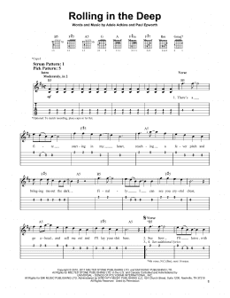 page one of Rolling In The Deep (Easy Guitar Tab)