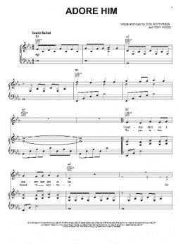 page one of Adore Him (Piano, Vocal & Guitar Chords (Right-Hand Melody))