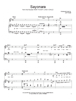 page one of Sayonara (Piano, Vocal & Guitar Chords (Right-Hand Melody))