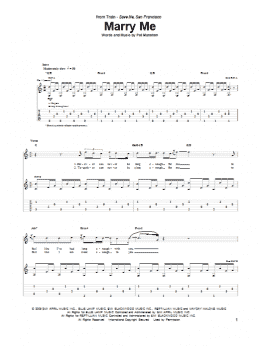 page one of Marry Me (Guitar Tab)