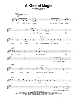 page one of A Kind Of Magic (Guitar Tab (Single Guitar))