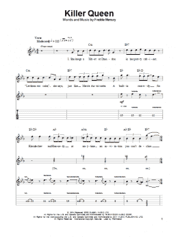 page one of Killer Queen (Guitar Tab (Single Guitar))