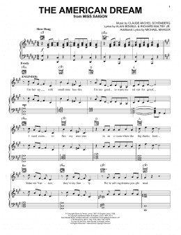 page one of The American Dream (Piano, Vocal & Guitar Chords (Right-Hand Melody))