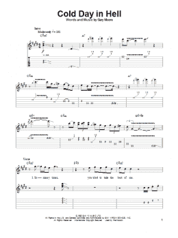 page one of Cold Day In Hell (Guitar Tab (Single Guitar))