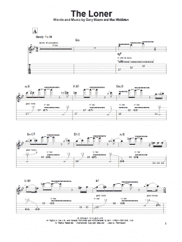 page one of The Loner (Guitar Tab (Single Guitar))