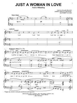 page one of Just A Woman In Love (Piano & Vocal)