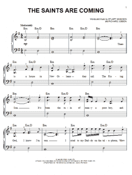 page one of The Saints Are Coming (Easy Piano)