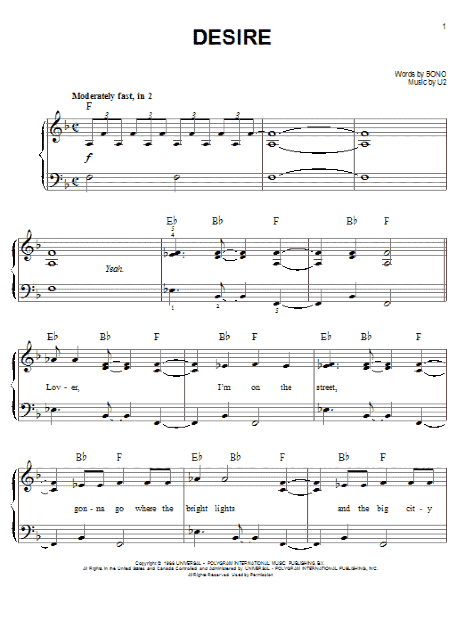 Desire (Easy Piano)