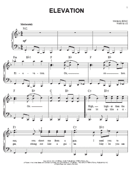 page one of Elevation (Easy Piano)
