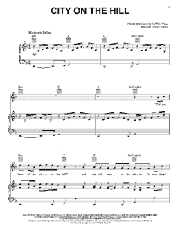 page one of City On The Hill (Piano, Vocal & Guitar Chords (Right-Hand Melody))