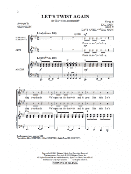 page one of Let's Twist Again (SSA Choir)