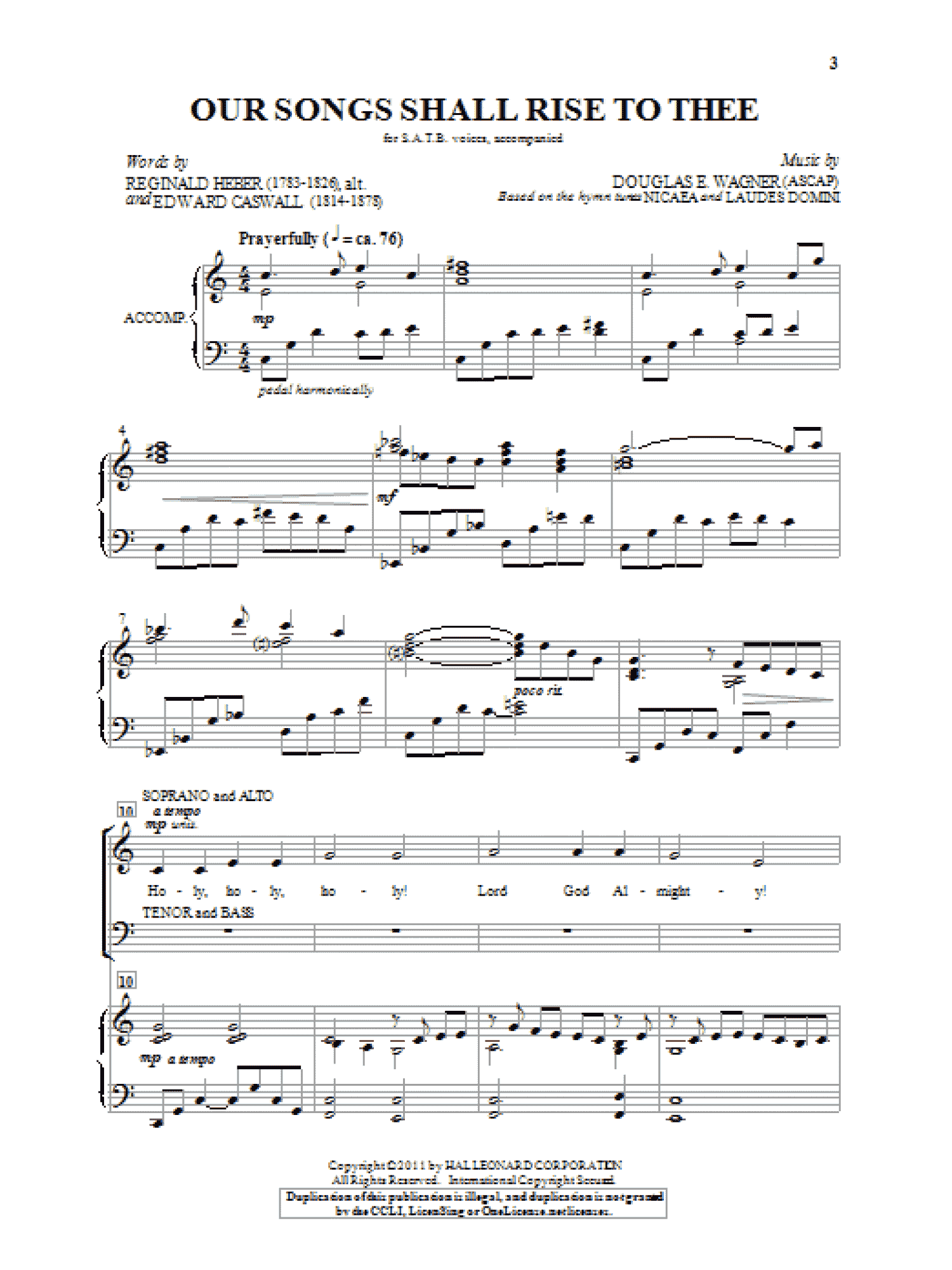 Our Songs Shall Rise To Thee (SATB Choir)