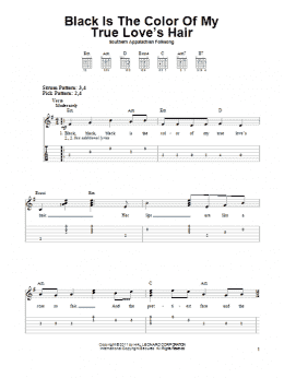 page one of Black Is the Color of My True Love's Hair (Easy Guitar Tab)