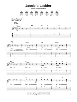 page one of We Are Climbing Jacob's Ladder (Easy Guitar Tab)