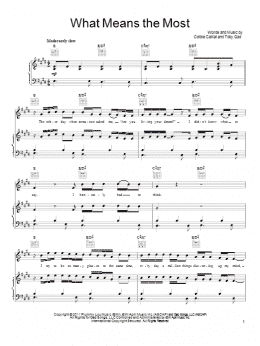 page one of What Means The Most (Piano, Vocal & Guitar Chords (Right-Hand Melody))