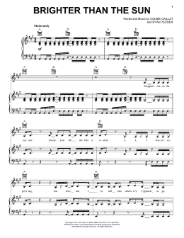 page one of Brighter Than The Sun (Piano, Vocal & Guitar Chords (Right-Hand Melody))