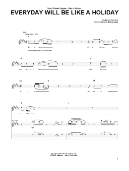 page one of Everyday Will Be Like A Holiday (Guitar Tab)