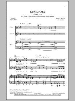 page one of Kusimama (Stand Tall) (2-Part Choir)
