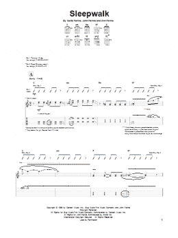 page one of Sleepwalk (Guitar Tab)