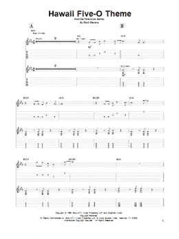 page one of Hawaii Five-O Theme (Guitar Tab)
