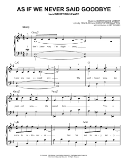 page one of As If We Never Said Goodbye (Easy Piano)