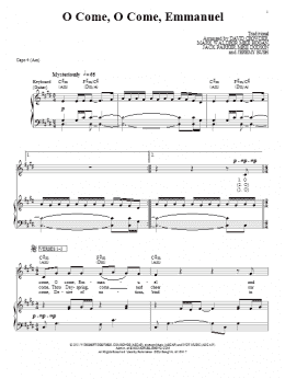 page one of O Come, O Come, Emmanuel (Piano, Vocal & Guitar Chords (Right-Hand Melody))