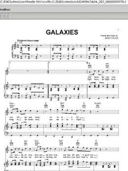 page one of Galaxies (Piano, Vocal & Guitar Chords (Right-Hand Melody))
