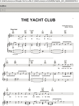page one of The Yacht Club (Piano, Vocal & Guitar Chords (Right-Hand Melody))