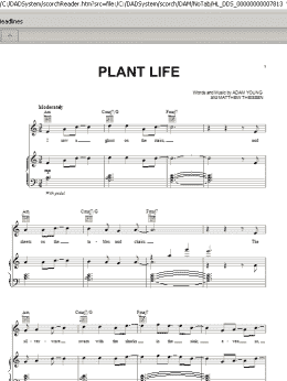 page one of Plant Life (Piano, Vocal & Guitar Chords (Right-Hand Melody))