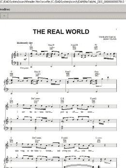 page one of The Real World (Piano, Vocal & Guitar Chords (Right-Hand Melody))