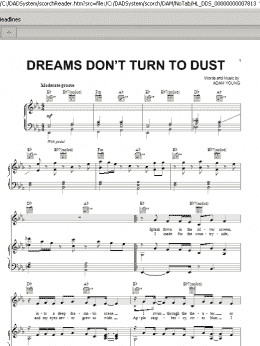 page one of Dreams Don't Turn To Dust (Piano, Vocal & Guitar Chords (Right-Hand Melody))