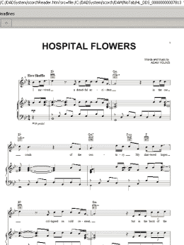 page one of Hospital Flowers (Piano, Vocal & Guitar Chords (Right-Hand Melody))