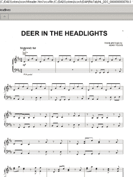 page one of Deer In The Headlights (Piano, Vocal & Guitar Chords (Right-Hand Melody))