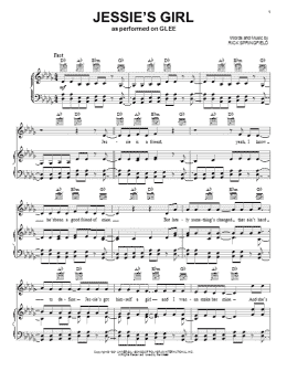 page one of Jessie's Girl (Piano, Vocal & Guitar Chords (Right-Hand Melody))