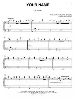 page one of Your Name (Piano Duet)
