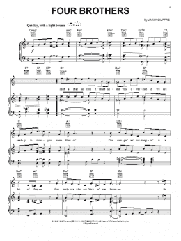 page one of Four Brothers (Piano, Vocal & Guitar Chords (Right-Hand Melody))