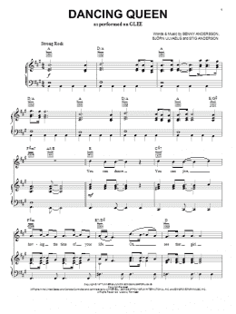 page one of Dancing Queen (Piano, Vocal & Guitar Chords (Right-Hand Melody))