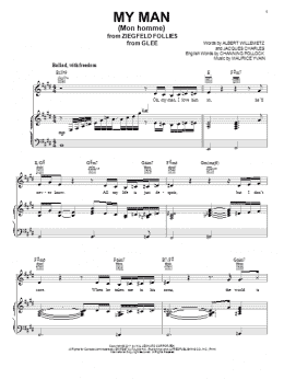 page one of My Man (Mon Homme) (Piano, Vocal & Guitar Chords (Right-Hand Melody))