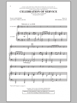 page one of Celebration Of Service (SATB Choir)