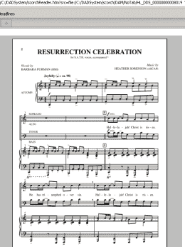 page one of Resurrection Celebration (SATB Choir)