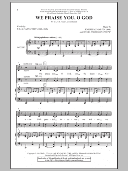page one of We Praise You, O God (SATB Choir)